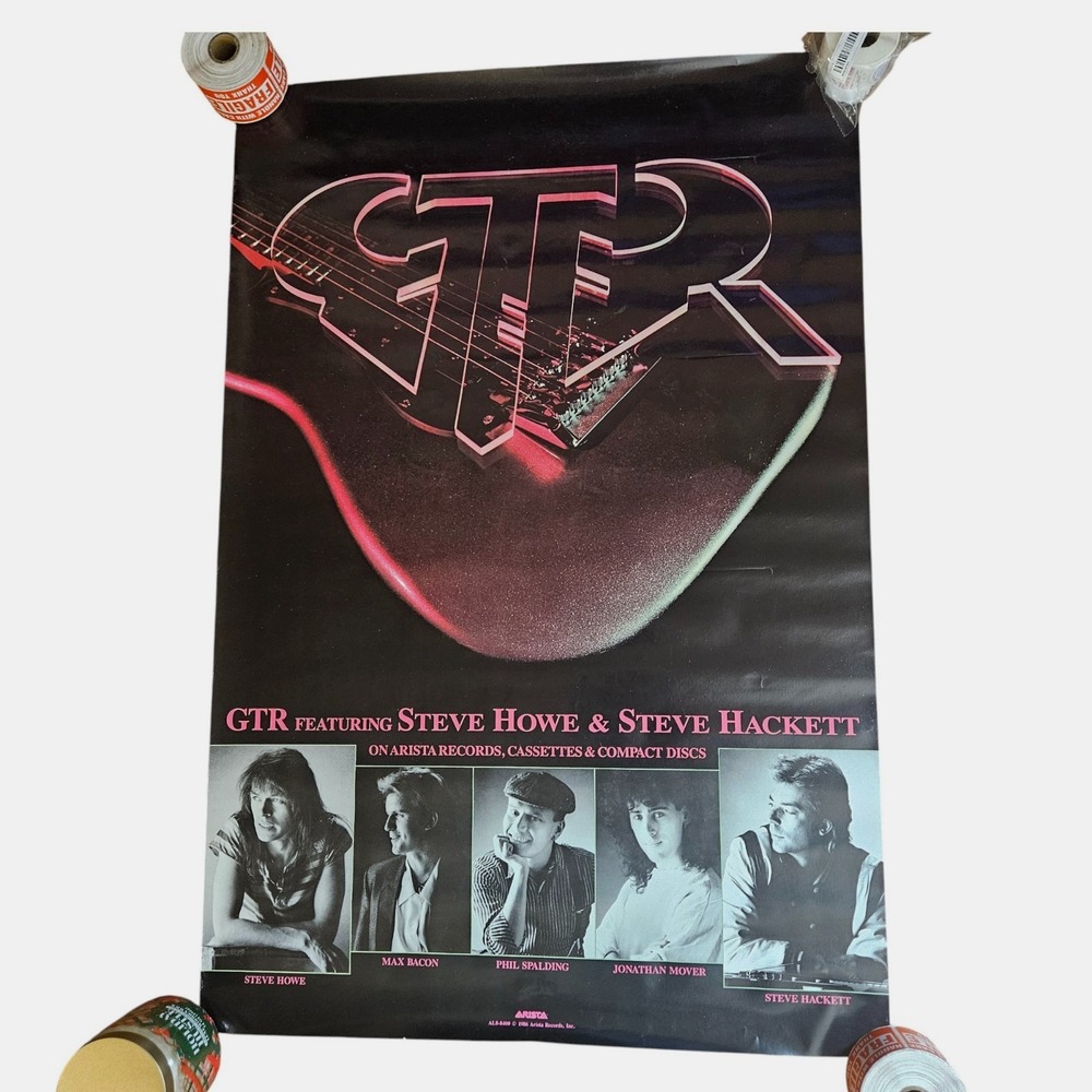 GTR Self Titled Steve Howe 24x36 Vintage 1986‎ Arista Records Album Promo Poster